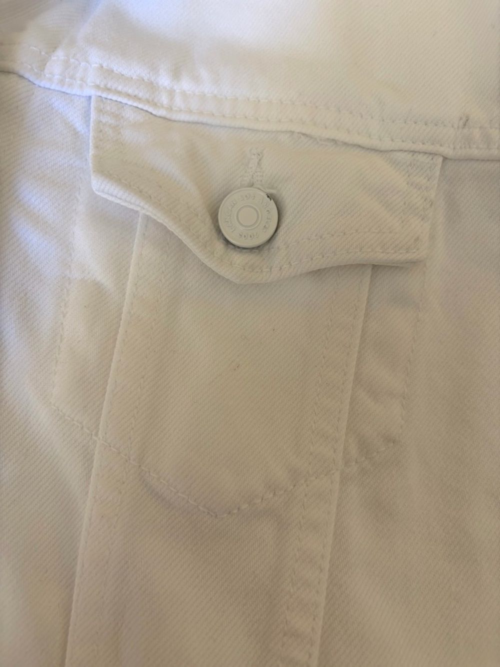 Kancan Delora Denim Jacket Women's Size L White Cotton Button Front Preppy Boho - Picture 15 of 16
